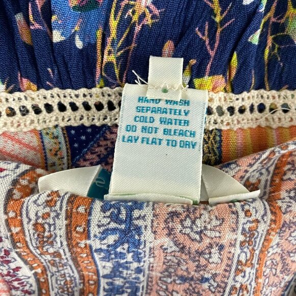 Sundance My Favorite Patchwork Dress XS Floral Paisley Rayon Boho DR-1528 - Picture 11 of 11